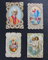 4 ANDACHTSBILDER, SPITZENBILDER, 1870 UND UM 1900.