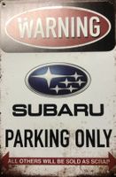 Subaru Parking Only Blechschild Schild Impreza WRX STI EN