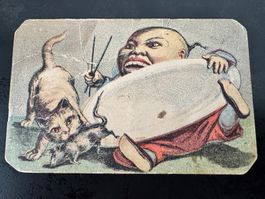 Altes Papier-Ephemera mit Katzenmotiv