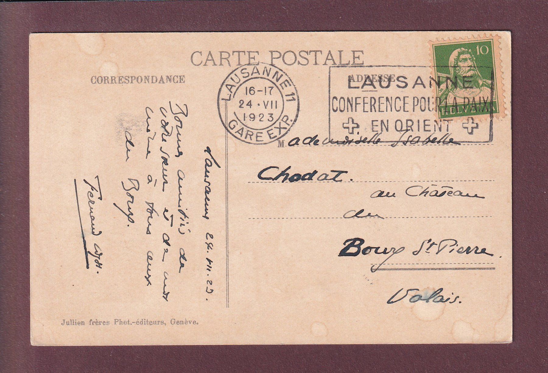 Cartoline postali: LAUSANNE - Cathédrale - 1923 – Usato da Pully venduto da nicecards 1