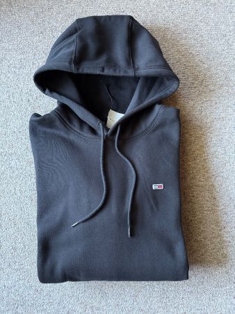 Neuer Tommy Jeans Regular Fleece Hoodie Herren, Gr. L black