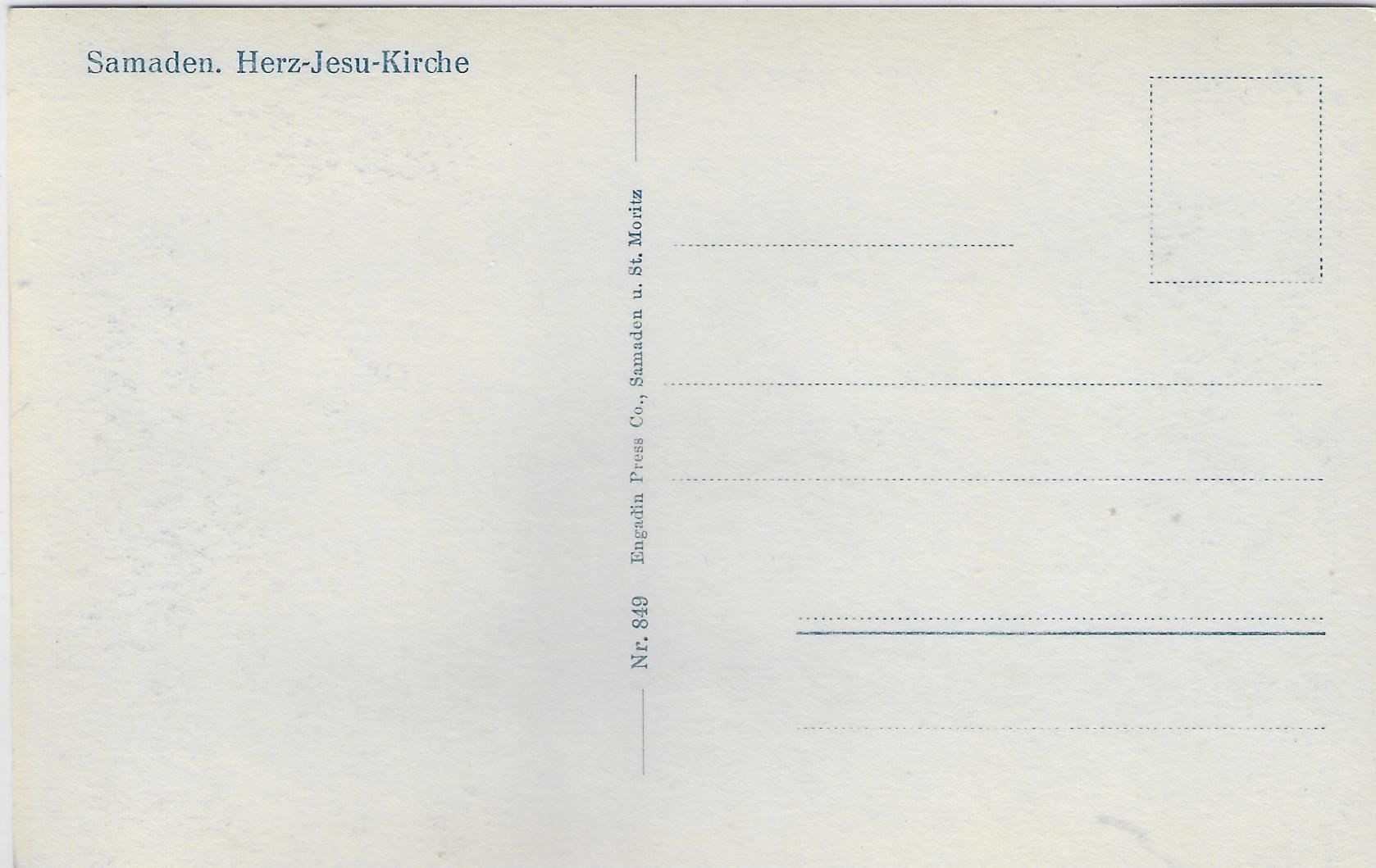 Cartoline postali: Samaden - Herz-Jesu-Kirche – Antico da Ettingen venduto da Kartenplanet 1