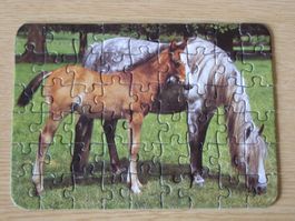 Mini - Puzzle 54 Teile, Pferd mit Fohlen