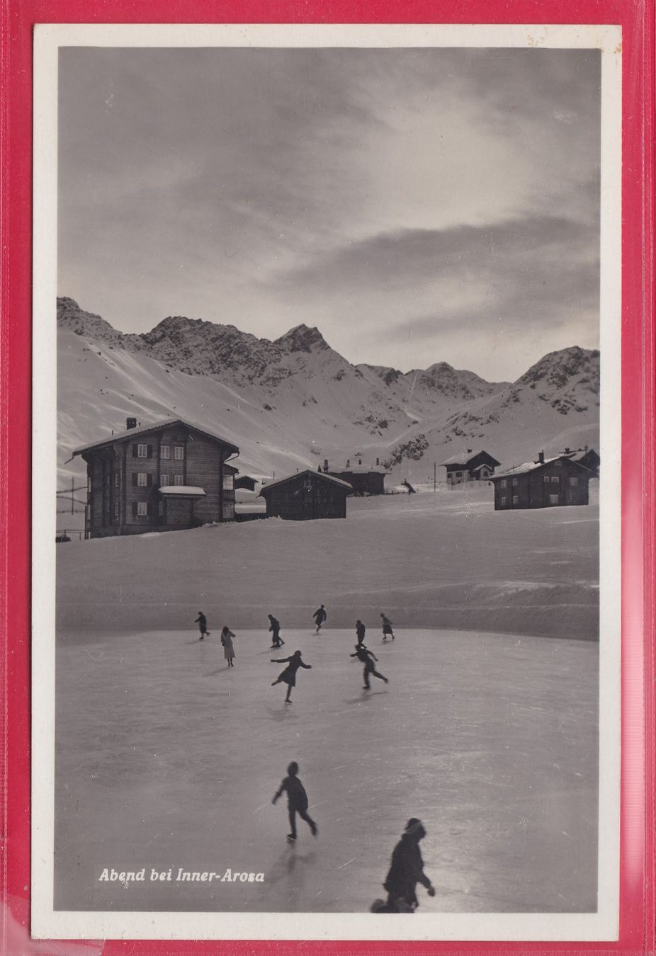 Cartoline postali: ABEND BEI INNERAROSA, 29.1.1936 (EISFELD) – Usato da Oberrieden venduto da Gebirgsstelze