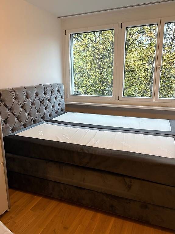 Betten: Boxspringbett 160x200 Grau Samt – Gebraucht aus Zürich von ana_pn7k 1