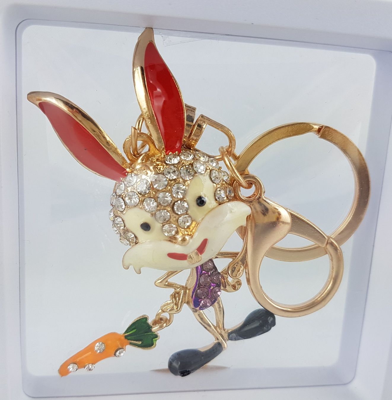 Portachiavi: BUGS BUNNY mit Karotte - Schlüsselanhänger mit Glitzersteine – Nuovo (secondo la descrizione) da Grenchen venduto da Yamahwildstar16 3