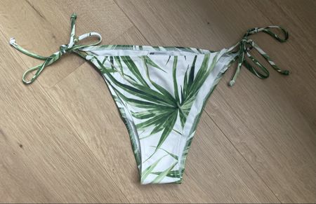 H&M Tropical Leaf Print Tie-Side Bikini Bottoms – Size EU 36