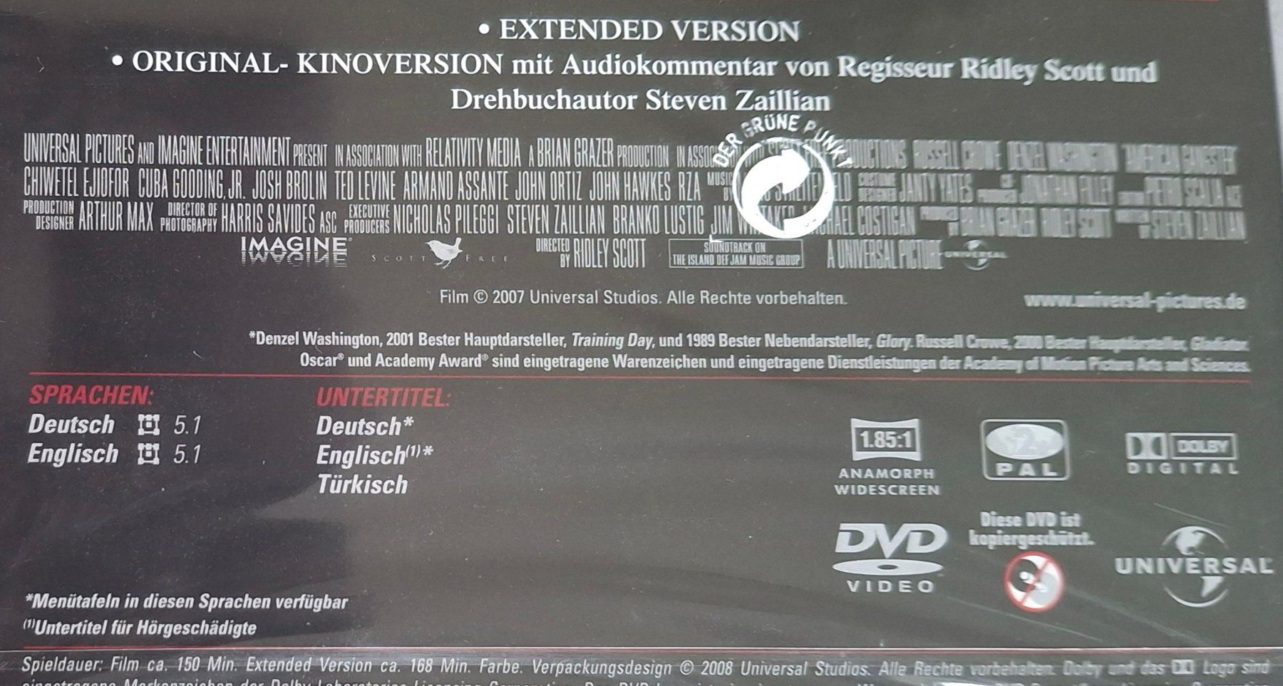 Tutti i DVDs: American Gangster - DVD – Nuovo e nell'imballaggio originale da Reinach BL venduto da Chela04 2