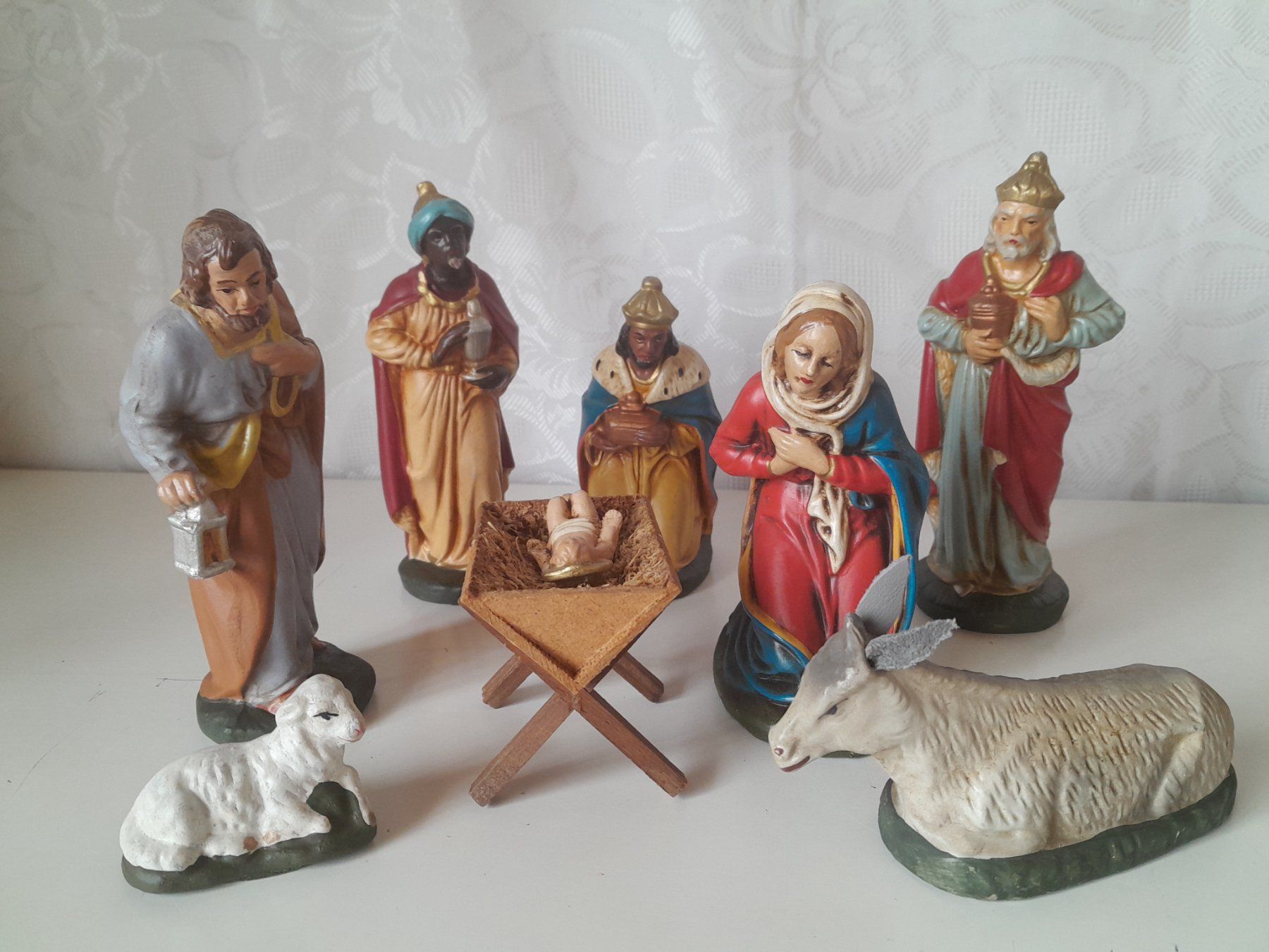 Figuren: Weihnachts Krippenfiguren, 16 teilig, 1962, US Zone-BRD – Gebraucht aus Schwarzenbach SG von utschu09 8