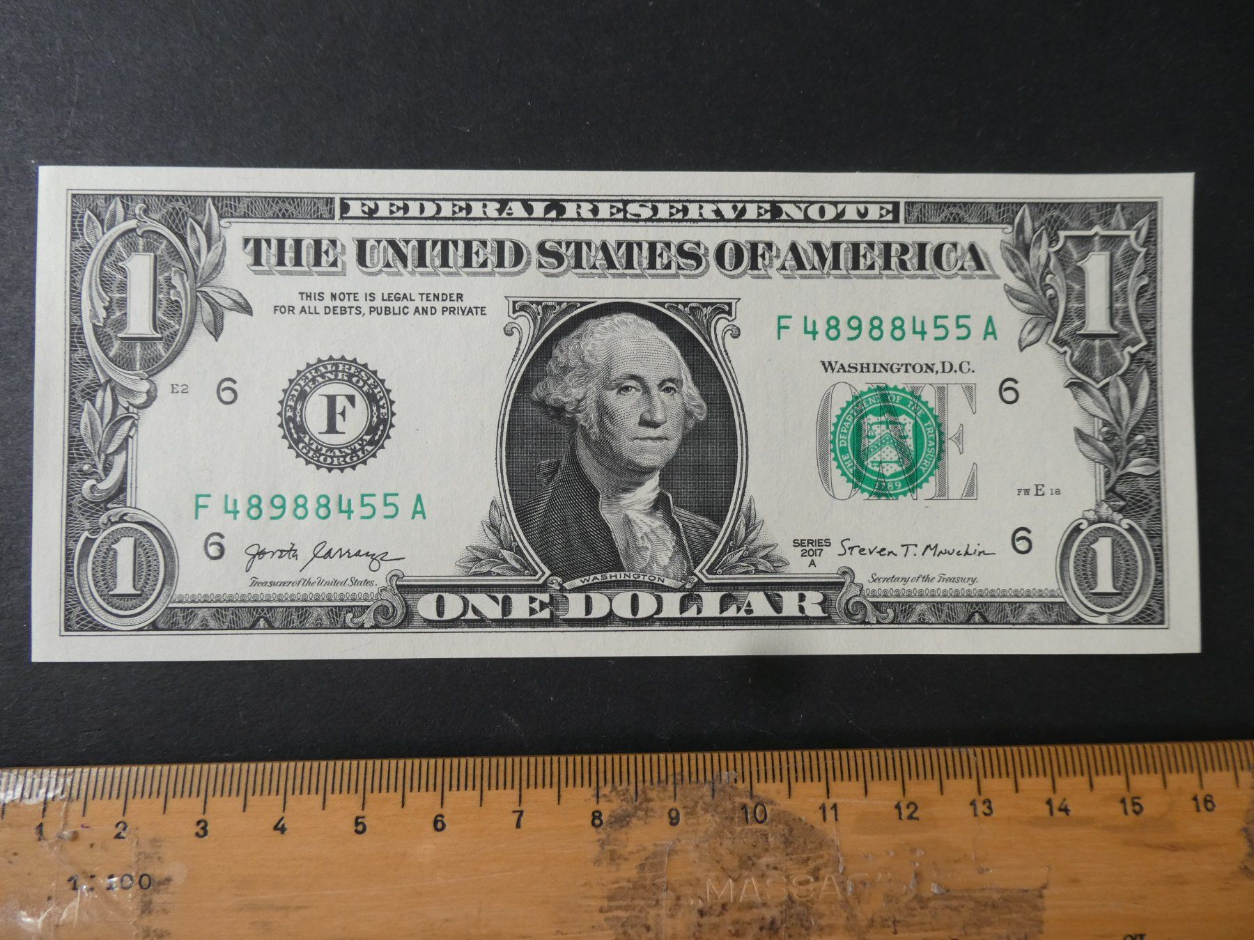 Banknoten: USA 2017 A, 1 Dollar - ungefaltet – Neu (gemäss Beschreibung) aus Hinterforst von Rohusri