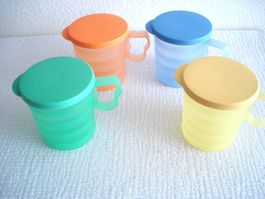 Tupperware Junge Welle 4x Trinkbecher mit Henkel 350ml
