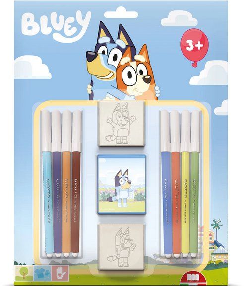 Penna & Evidenziatori: Stempelset / Filzstifte Bluey 11 Teile – Nuovo e nell'imballaggio originale da Oensingen venduto da Liquidations-Shop