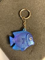 Porte-clés poisson bleu vintage