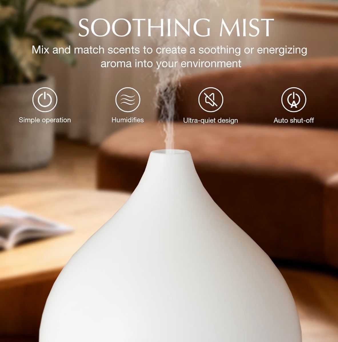 Duftöldiffusoren: Aroma Diffuser, 100ml weiss-braun Holzoptik – Neu und originalverpackt aus Basel von Seifehuesli 6