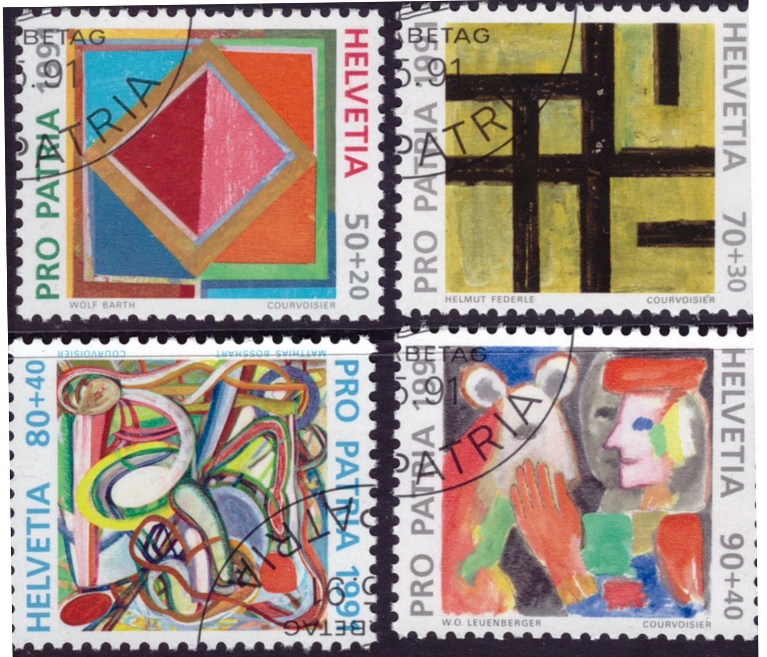 Alle Briefmarken: 1991 PP.Marken mit Ersttagstempel +Gummi – Neu (gemäss Beschreibung) aus Bützberg von Die.6.a