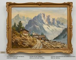 Oelgemälde von H. Truller Alpenlandschaft 60x80 cm