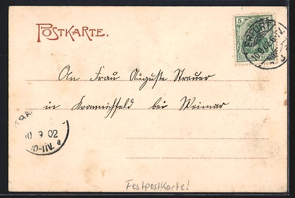 Cartoline postali: Erfurt, Einzug der preussischen Truppen  – Usato da Berlin venduto da bartko-reher 1