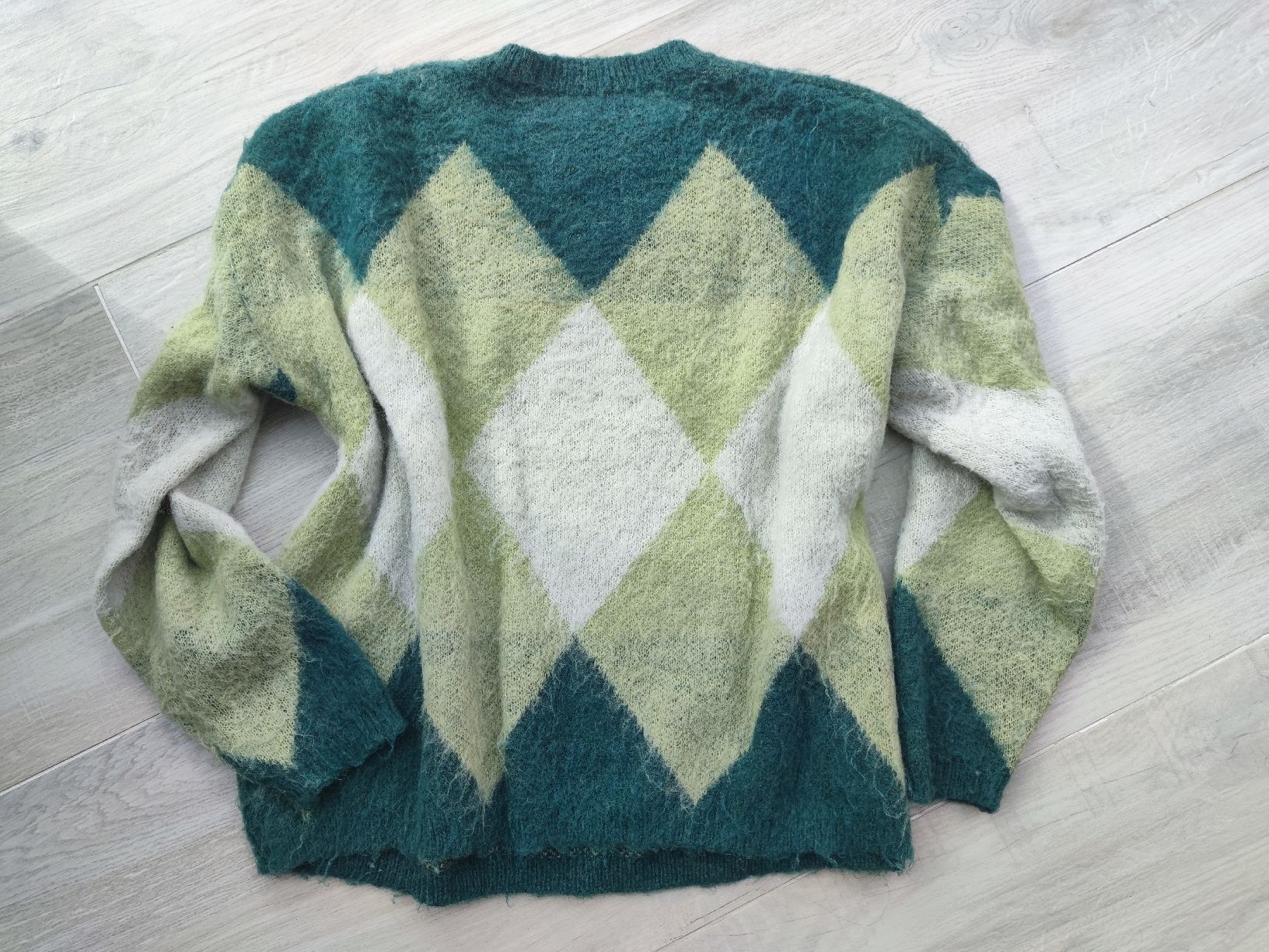 Pullover & Sweatshirts: BLUOLTRE Pullover,Grün/Weiss,Rhombus Muster, Gr.TU – Gebraucht aus Grünen von Coia 3