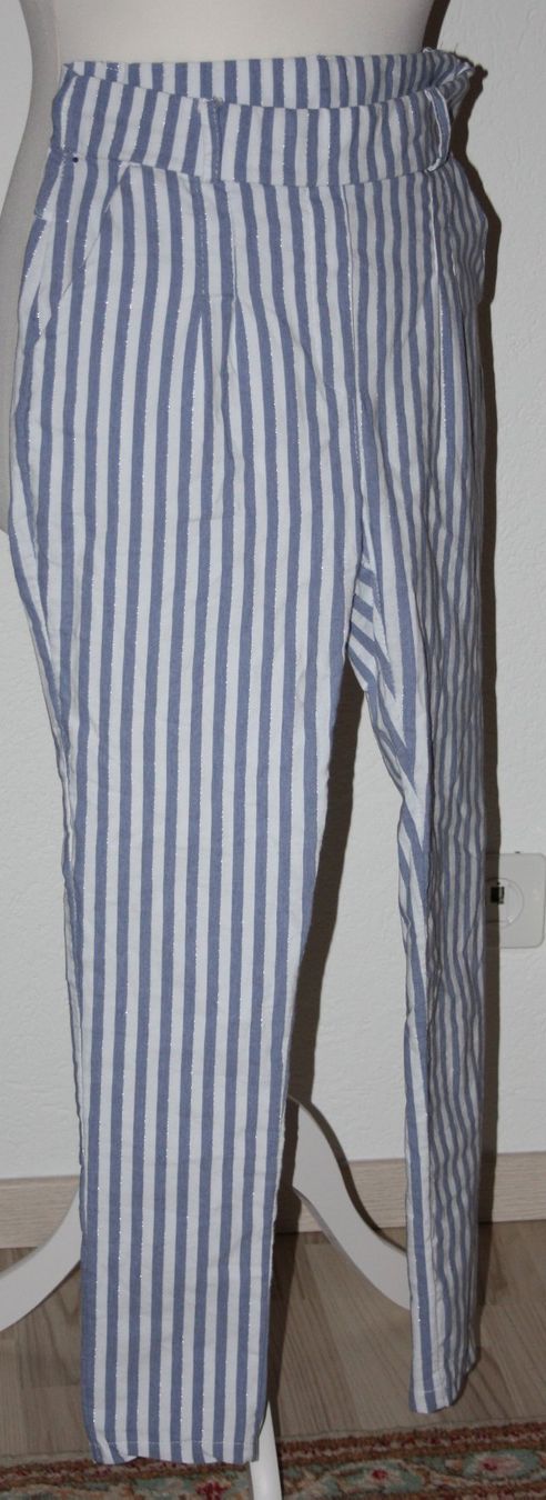 Pantalons: Hose blau-weiss mit Silberfaden  Gr. XL – D'occasion à Flüelen par Diversicum-Curvy 1