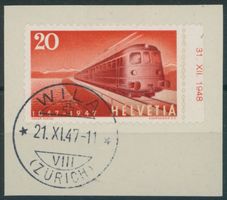 1947 - Eisenbahnen - Abart - gestempelt