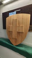Schweizer Wappe 66cm x 60cm aus massivem Kirschholz