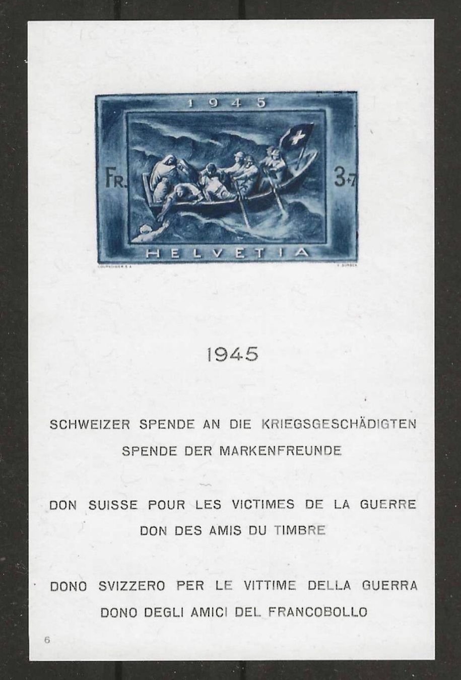 Tutti i francobolli: 1945 : Spendeblock W21I - postfrisch ** KP 300.-- – Nuovo (secondo la descrizione) da Gümligen venduto da Geniusbuy