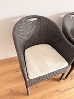 4 Rattanstühle mit Polster Dunkelbraun Guter Zustand
