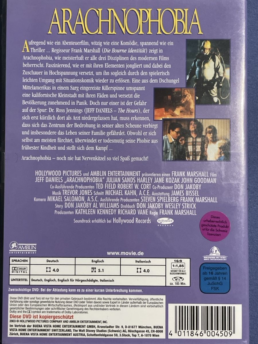 Alle DVDs: Arachnophobia  (1990) – Gebraucht aus Waldenburg von Mimily33 1