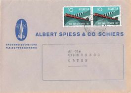alter Firmenbrief SPIESS Metzgerei SCHIERS