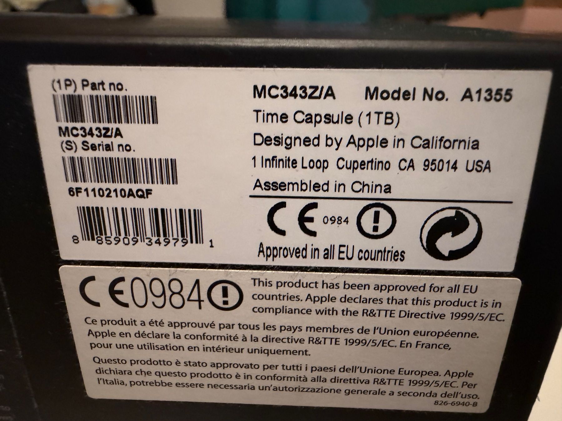 Server: Apple Time Capsule 3. Generation 802.11n 1 TByte – Gebraucht aus Zürich von pri_p2mq 6