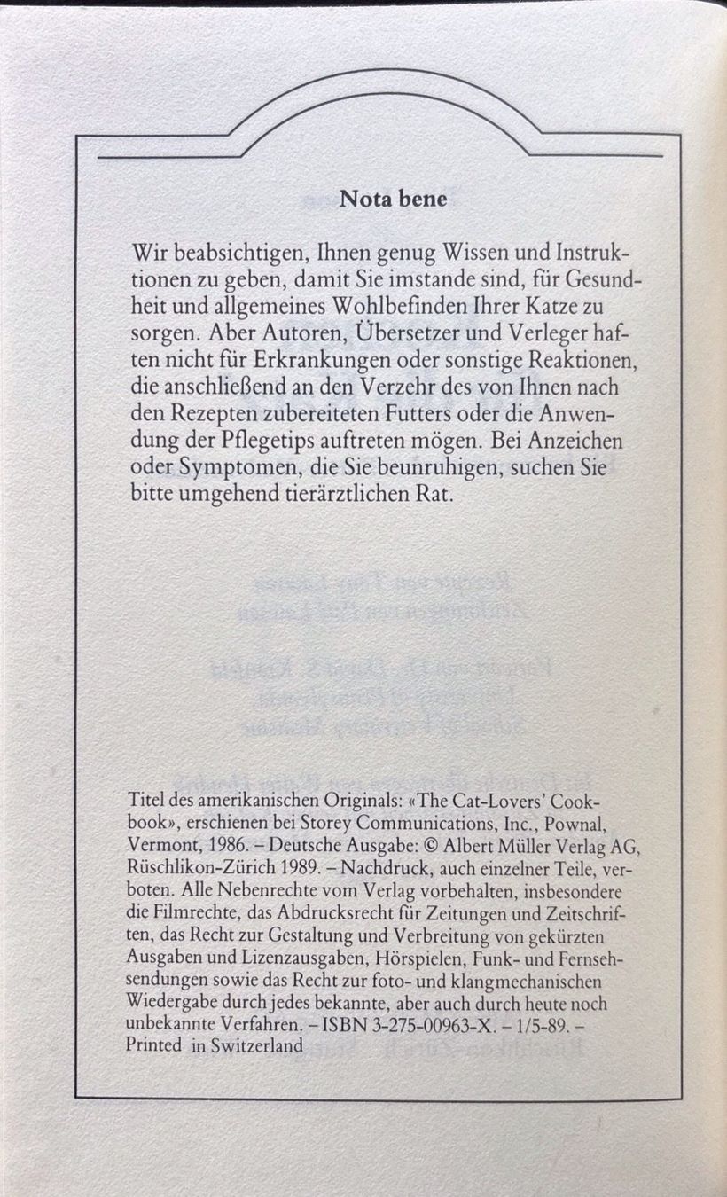 Libri: Kochen für die Katz – Nuovo e nell'imballaggio originale da Sarnen venduto da Livres 2