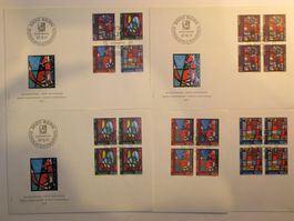 Pro Patria FDC 1971 Nr. 150 - 153 Kunst + Handwerk Glasgemäl
