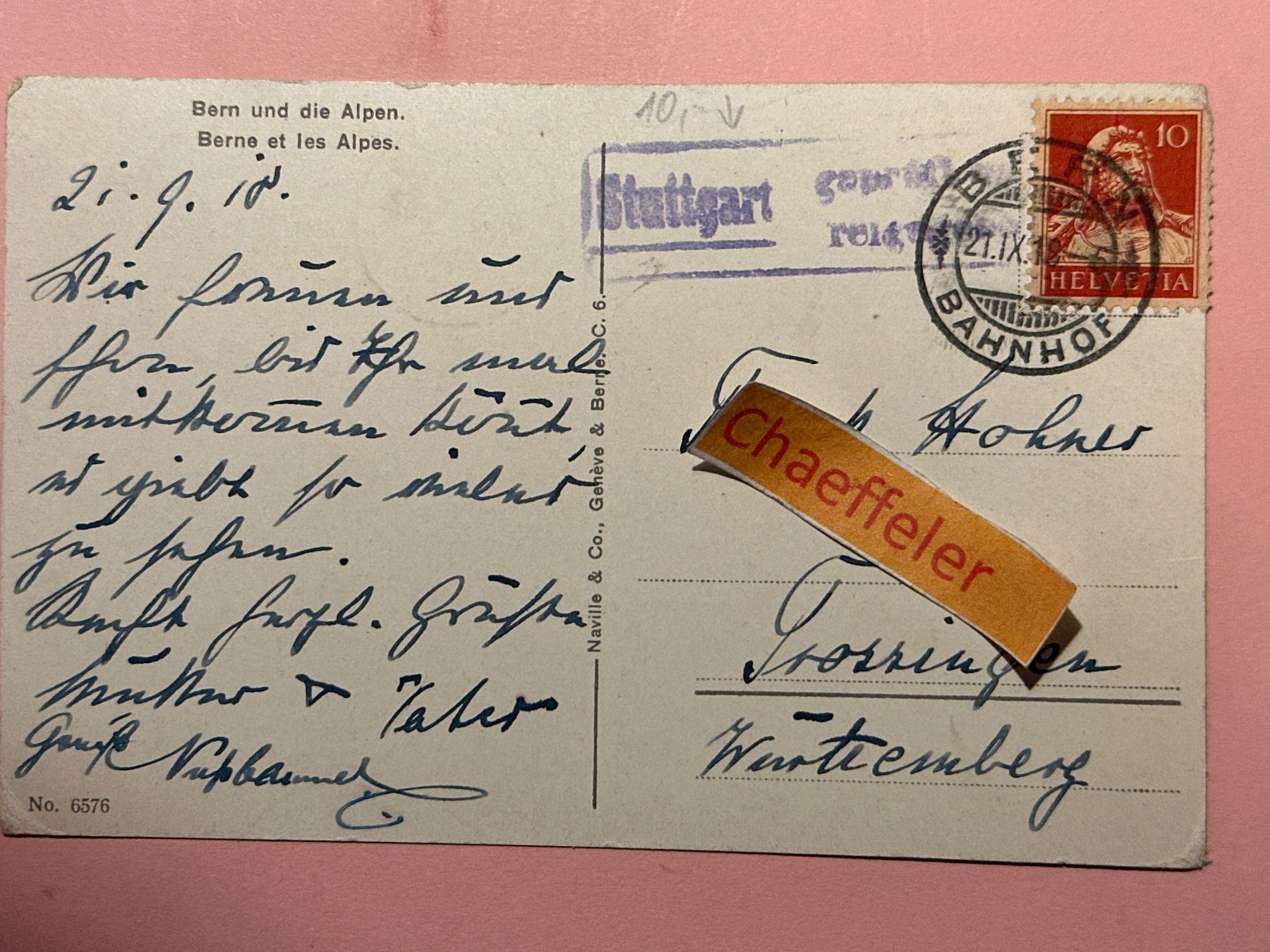 Cartoline postali: 1918  Bern und die Aare – Usato da Zürich venduto da Chaeffeler 1