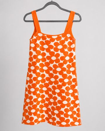 Robe Zara fleurie orange et blanche taille S