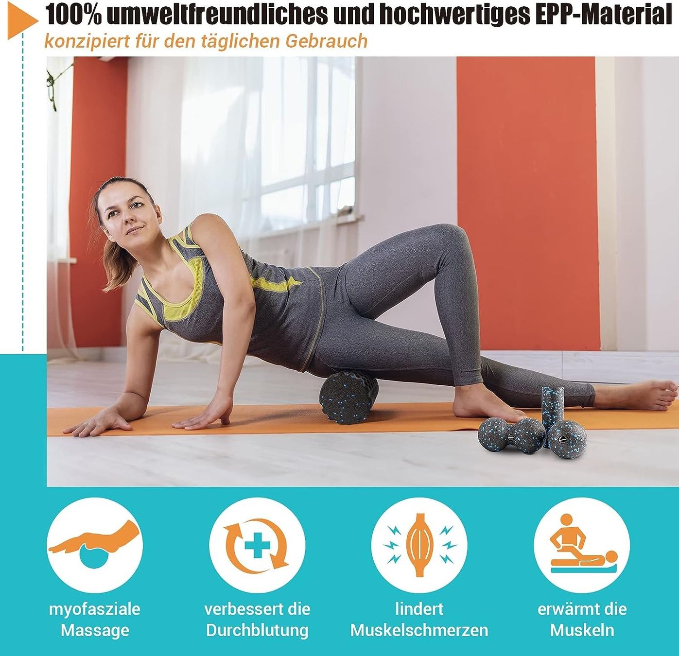 Massagegeräte: Faszienrolle Set mit 3D-Texturmassage – Neu und originalverpackt aus Nuglar von SaleRitter 1