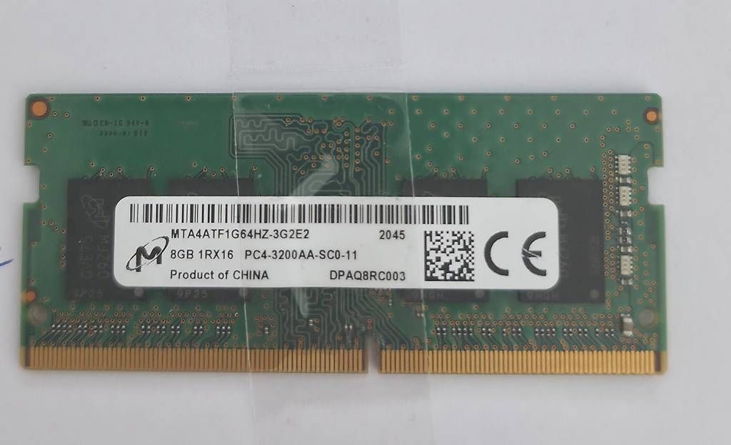 Memoria / RAM: 8GB DDR4 RAM  Micron  PC43200 (11) – Usato da Basel venduto da Junior_Store