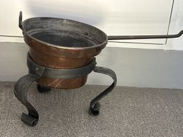 Kupfertopf mit Gestell antiker Zustand 34cm Durchmesser