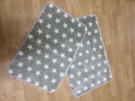 2 Graue Badematten von Pana mit Sternen *NEU*