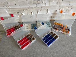 6 Sortimentskästen mit Schrauben, Dübeln und Kleinmaterial