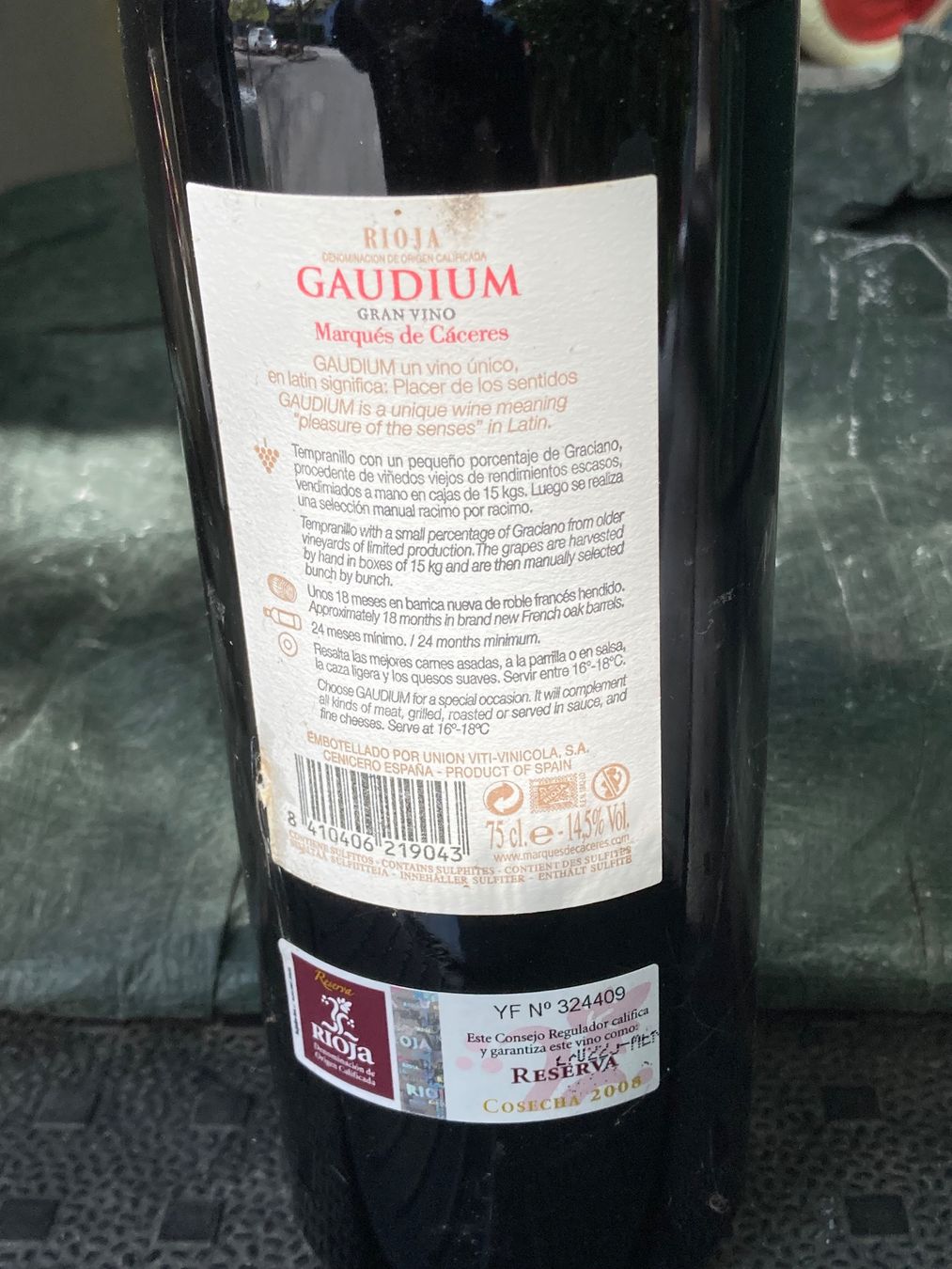 Vino: 2008 GAUDIUM Marqués de Caceres Rioja – Nuovo (secondo la descrizione) da Bern venduto da Zauberkoenigin 2