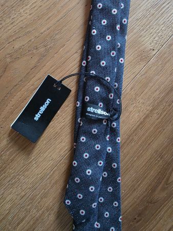 Strellson 100% Seiden Kravatte - blau/grau - NEU Krawatte