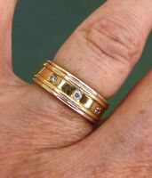 Ring 925 Silber vergoldet mit synthetischem Steinchen