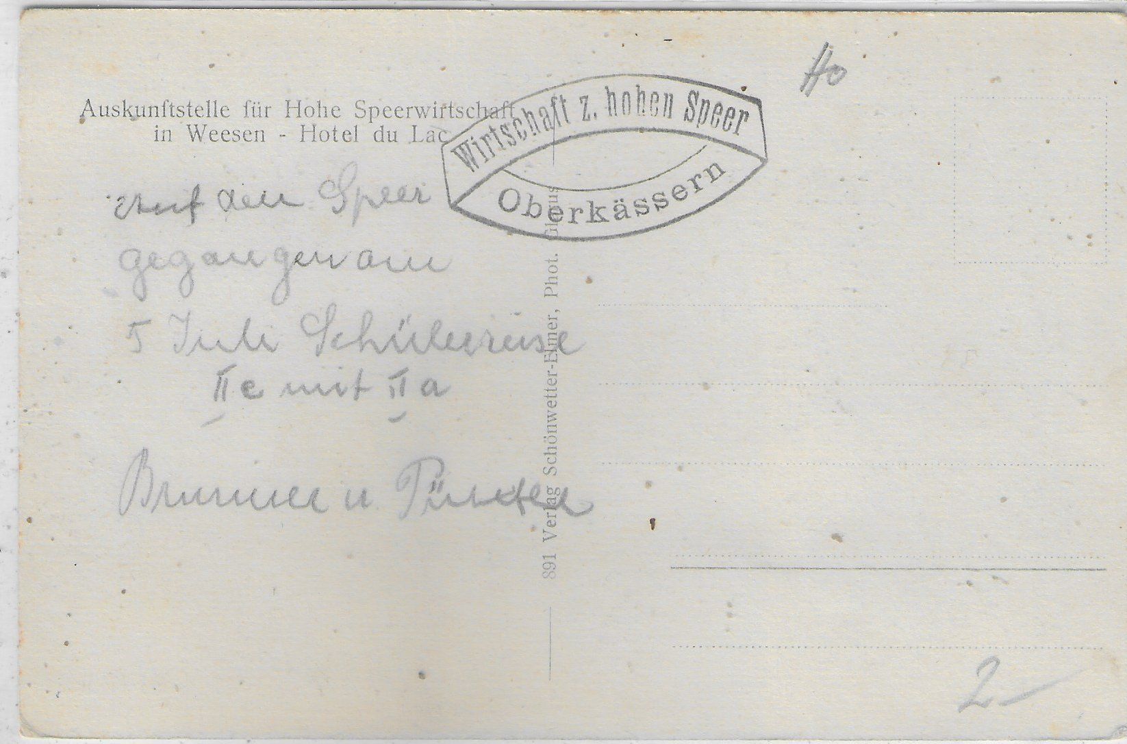 Cartes postales: Speer bei Weesen - animee – D'occasion à Ettingen par Kartenplanet 1