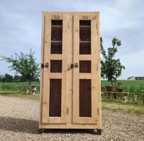 SCH354 Holz Spind Schrank Garderobe Hallenschrank Tannenholz