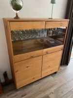 Siedeboard / Vitrine, Massivholz Eiche