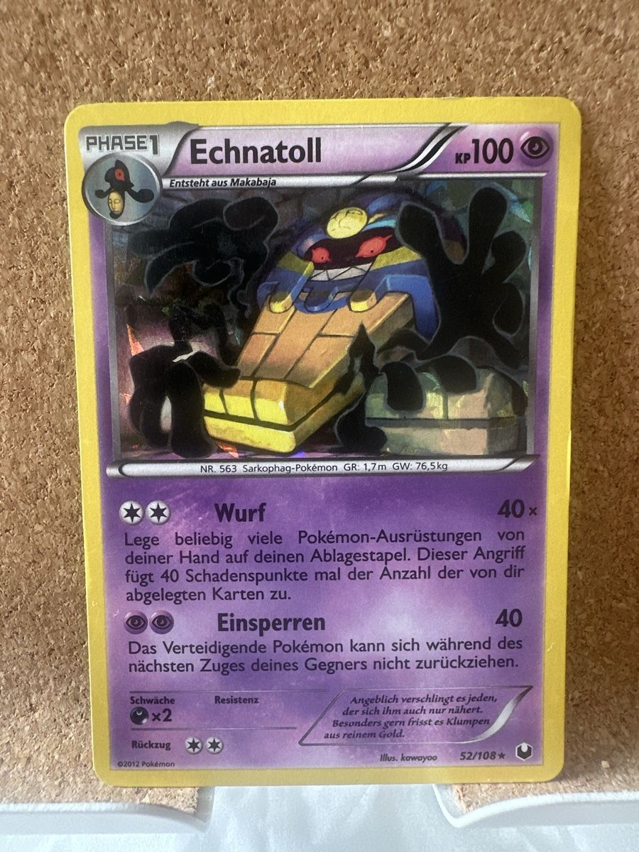Cartoline: Pokémon Karte Echnatoll 52/108 – Usato da Goldach venduto da Lenny0220