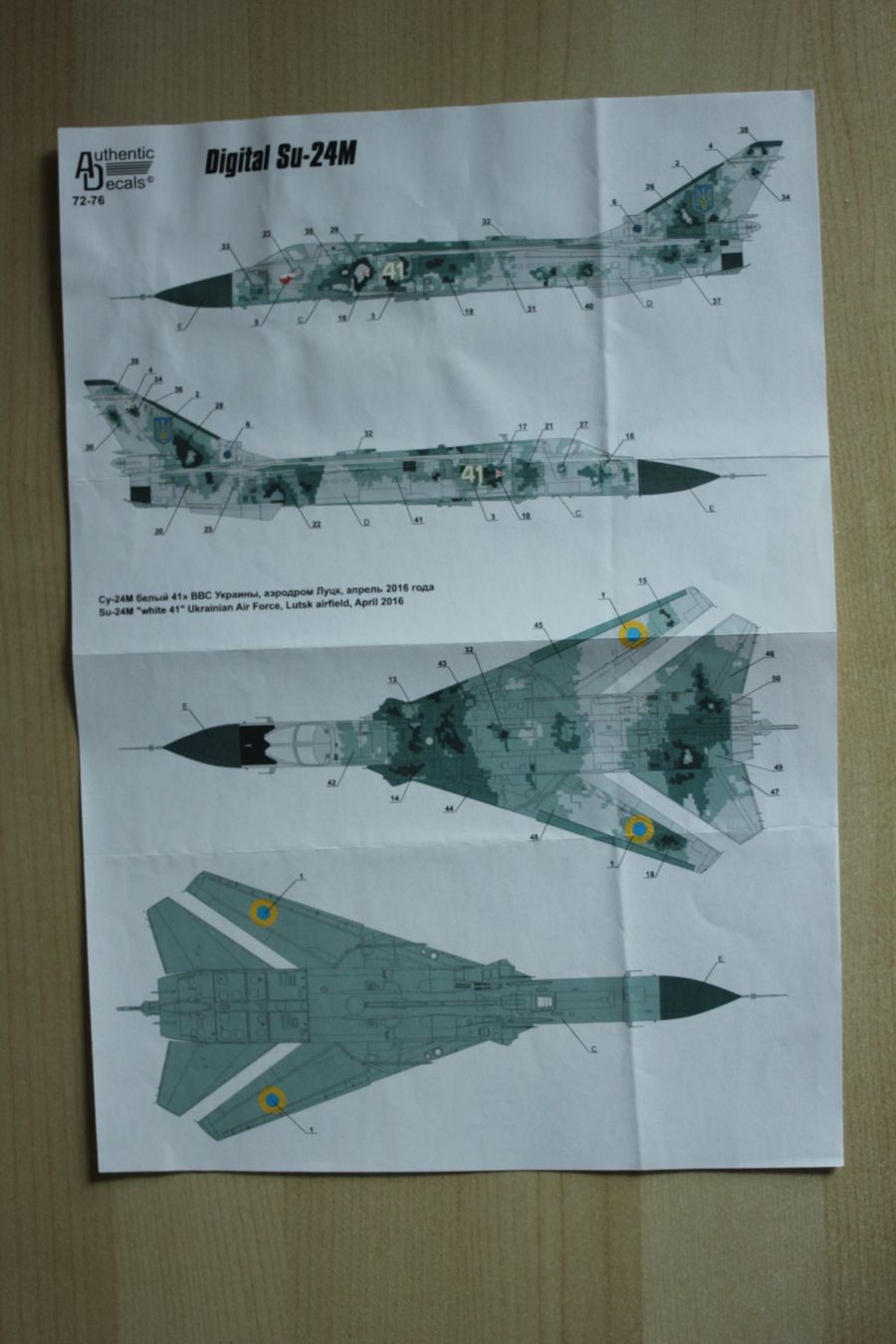 Kits de montage: Decals 1/72 - Digital Su-24M, von Authentic Decals – Neuf (Voir description) à Koppigen par F4Fan