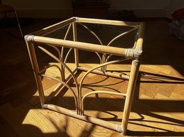 Vintage Rattan / Bambus- Beistelltisch 60er 70er Jahre