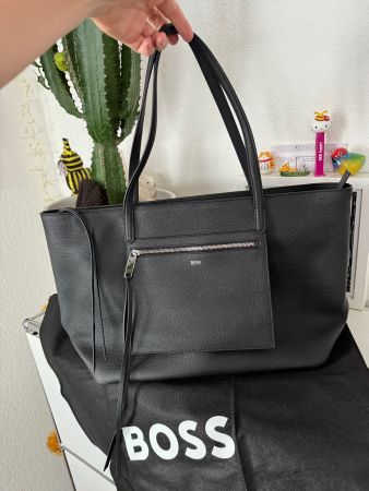 BOSS Damen Carrie Shopper Schwarz Glattleder NP599 wNeu
