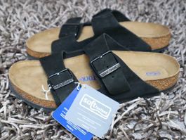 Birkenstock, Arizona Veloursleder, Gr. 40, Softfussbett, NEU